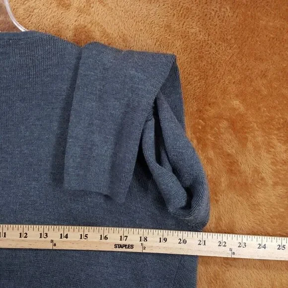 REISS Sweater Womens Medium Gray Open Draped Cardigan Merino Wool Blend - Picture 6 of 8